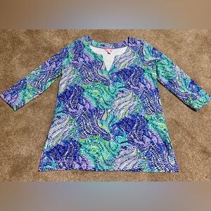 Lilly Pulitzer Westley Tunic In Blue Current Fantasea Size Medium
